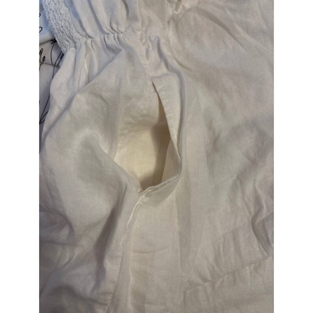 NEW A New Day‎ White Corset Button Front Linen Midi A Line Dress w/ Pockets, S - Picture 4 of 7